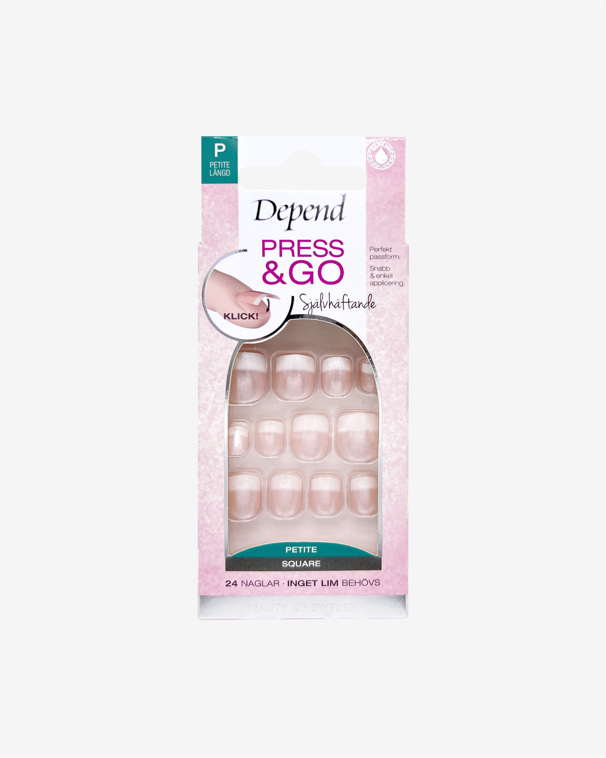 Press & Go French Look Petite Square, Rosa Skimmer