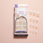 Press & Go French Look Short Square, Rosa